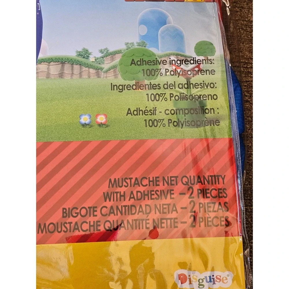 Kids‎ Super Mario Brothers Jumpsuit Costume Hat M 7-8 Mustache Disguise